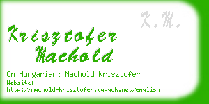 krisztofer machold business card